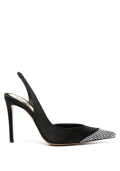 Black 110mm crystal-embellished pumps - women